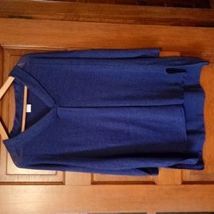 Poetry Blue Linen 3/4 Sleeve Top